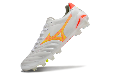 Mizuno Morelia Neo 4 FG Firm Ground Soccer Cleats - White/Red/Yellow