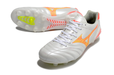 Mizuno Morelia Neo 4 FG Firm Ground Soccer Cleats - White/Red/Yellow
