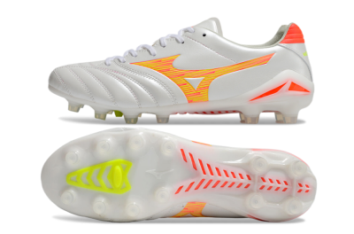Mizuno Morelia Neo 4 FG Firm Ground Soccer Cleats - White/Red/Yellow