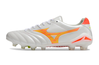 Mizuno Morelia Neo 4 FG Firm Ground Soccer Cleats - White/Red/Yellow