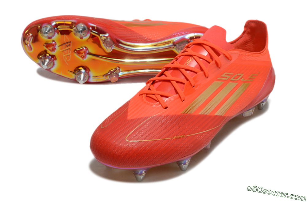 Adidas F50 Elite SG Soft Ground Soccer Cleats - Red/Gold 3