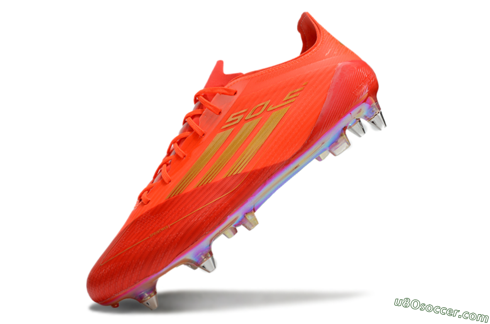 Adidas F50 Elite SG Soft Ground Soccer Cleats - Red/Gold 5