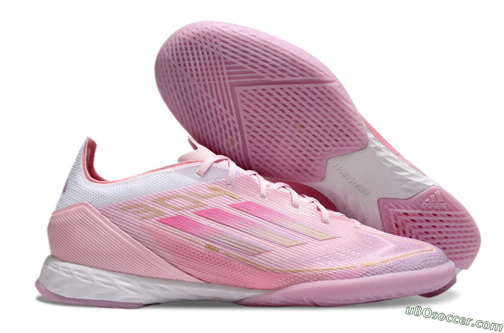 Adidas F50 Pro IC Indoor & Futsal Soccer Shoes - Pink/Gold/White 1