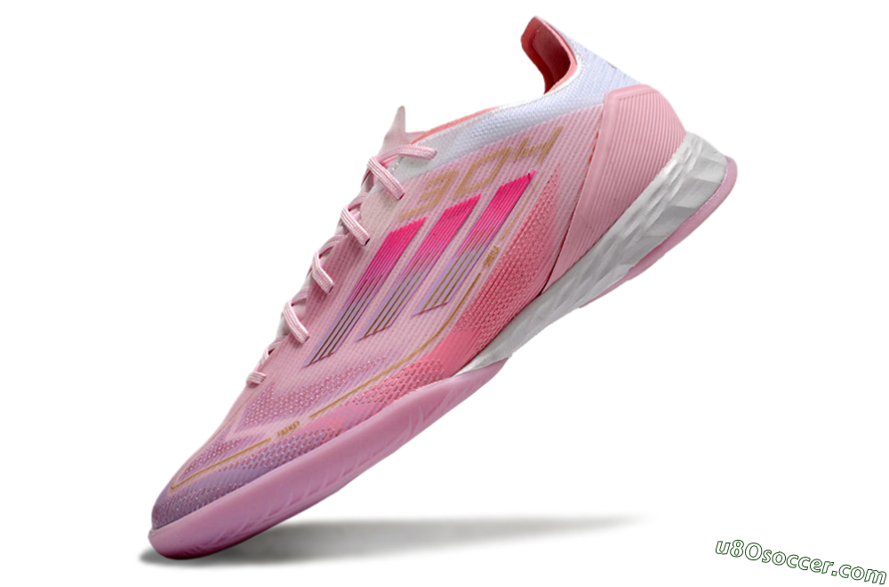 Adidas F50 Pro IC Indoor & Futsal Soccer Shoes - Pink/Gold/White 5