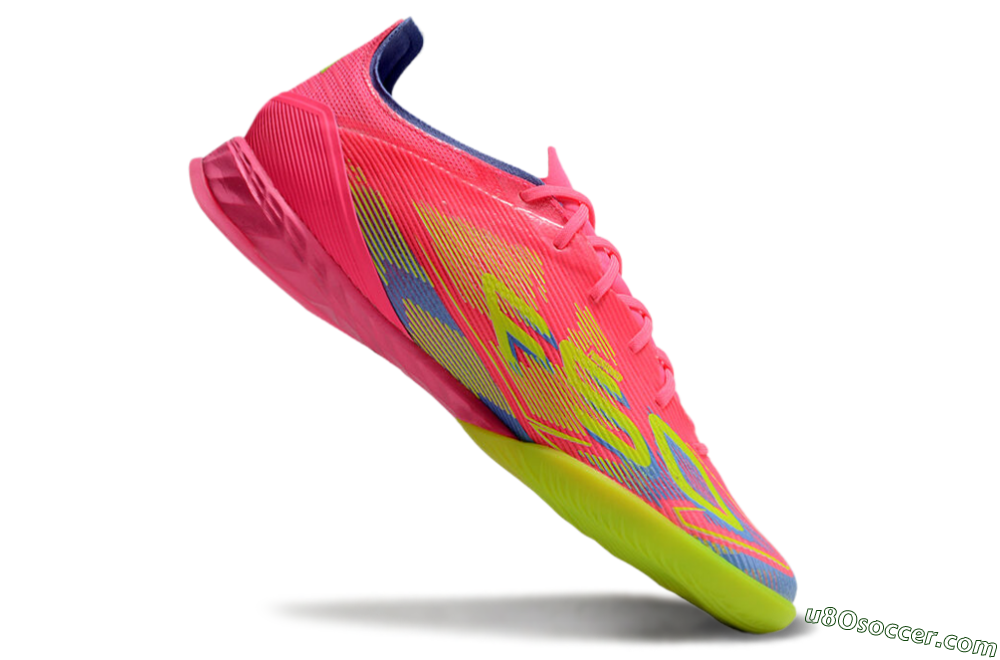 Adidas F50 Pro IC Indoor & Futsal Soccer Shoes - Pink/Yellow/Blue 4