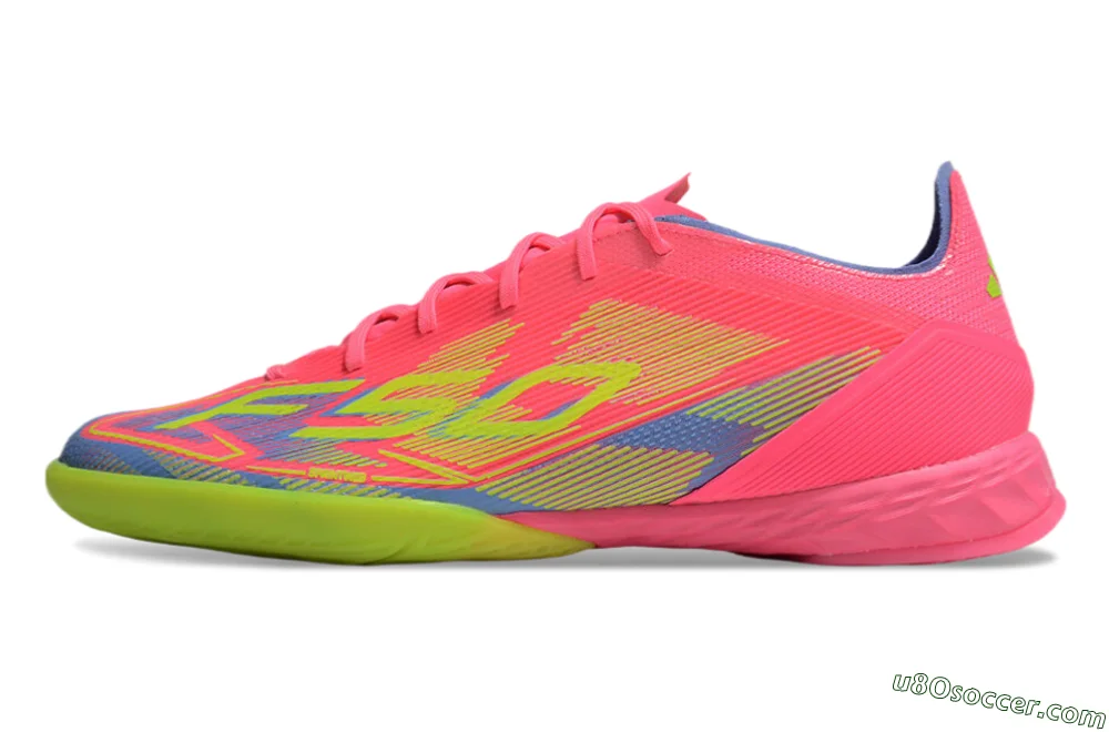 Adidas F50 Pro IC Indoor & Futsal Soccer Shoes - Pink/Yellow/Blue