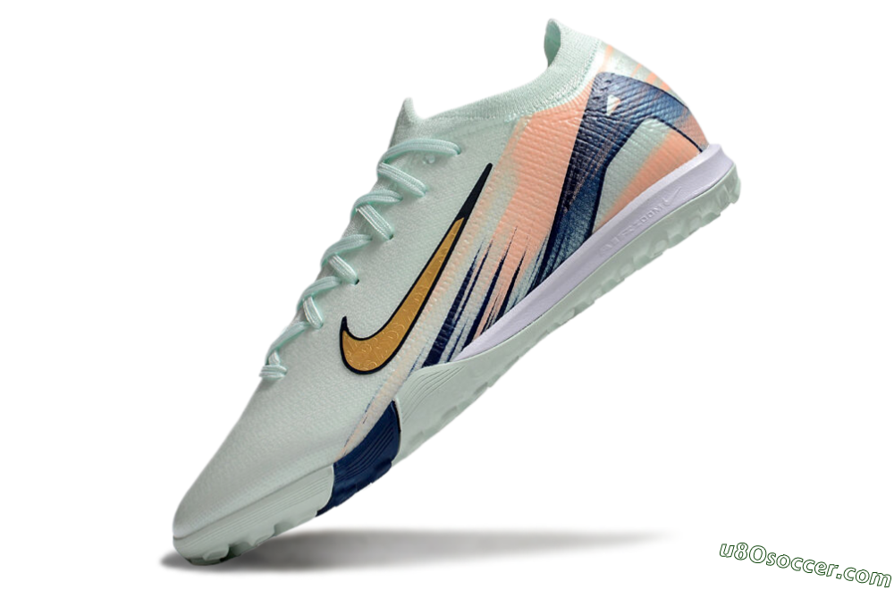 Nike Air Zoom Mercurial Vapor 16 Elite TF Artificial Turf Soccer Shoes - Jade/Gold/Blue 5