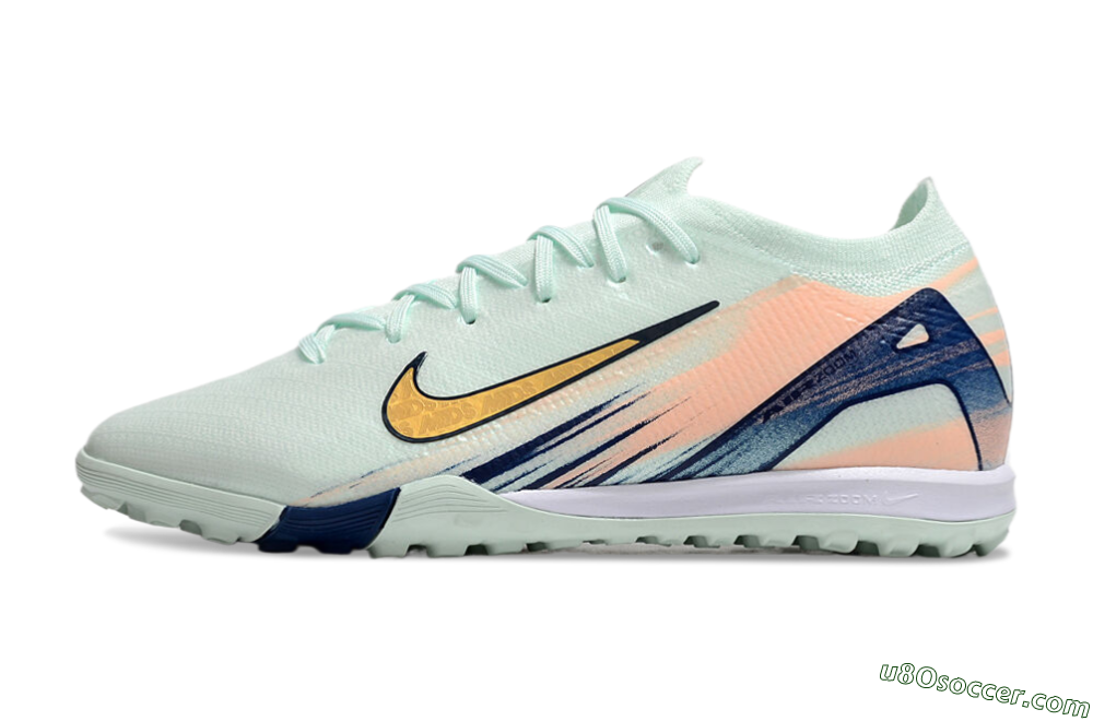 Nike Air Zoom Mercurial Vapor 16 Elite TF Artificial Turf Soccer Shoes - Jade/Gold/Blue 2