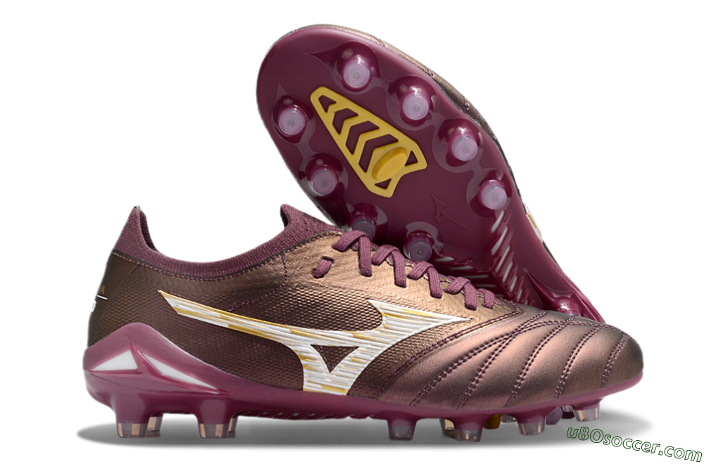 Mizuno Morelia Neo 4 FG Firm Ground Soccer Cleats - Red/White/Gold 1