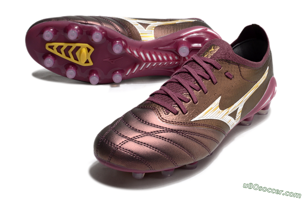 Mizuno Morelia Neo 4 FG Firm Ground Soccer Cleats - Red/White/Gold 3