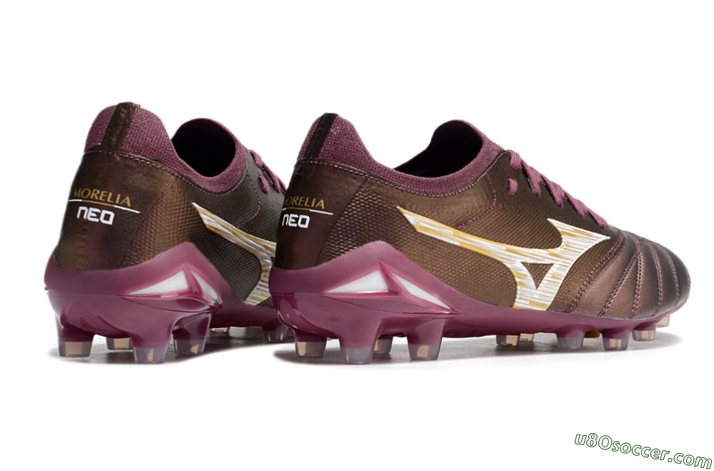 Mizuno Morelia Neo 4 FG Firm Ground Soccer Cleats - Red/White/Gold 6