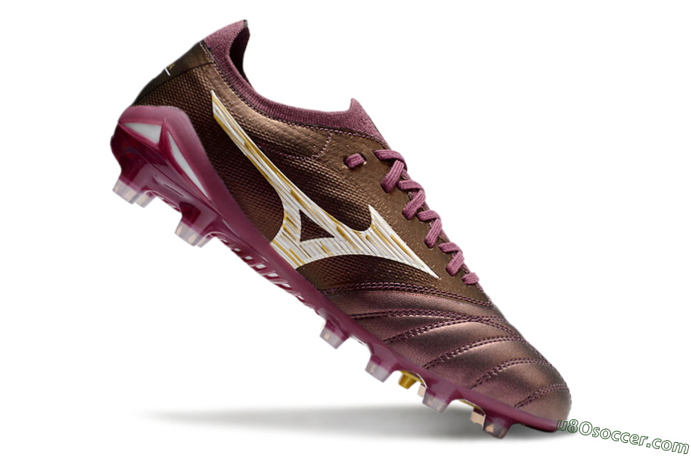 Mizuno Morelia Neo 4 FG Firm Ground Soccer Cleats - Red/White/Gold 4