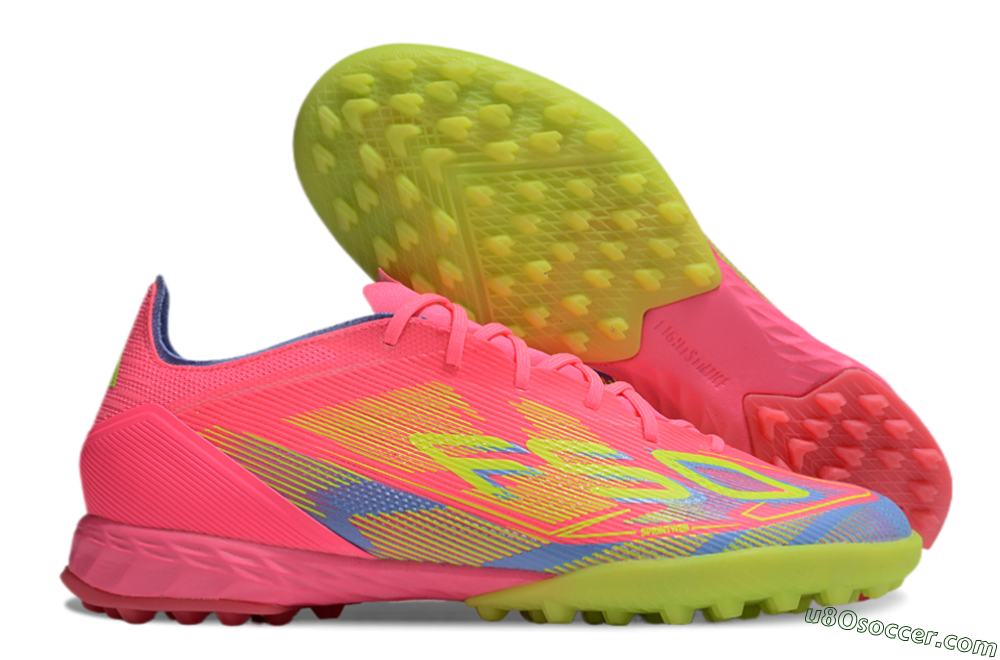 Adidas F50 Pro TF Artificial Turf Soccer Shoes - Pink/Blue/Yellow 1