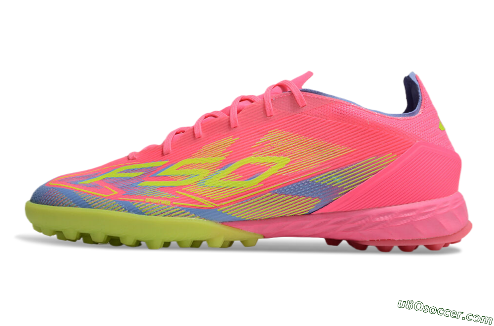 Adidas F50 Pro TF Artificial Turf Soccer Shoes - Pink/Blue/Yellow 2