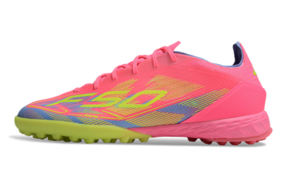 Adidas F50 Pro TF Artificial Turf Soccer Shoes - Pink/Blue/Yellow