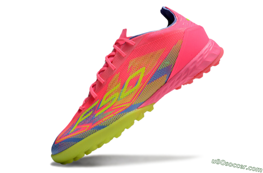 Adidas F50 Pro TF Artificial Turf Soccer Shoes - Pink/Blue/Yellow 5