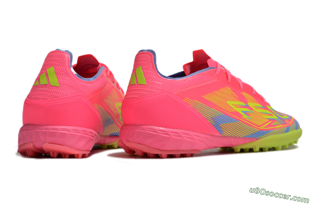 Adidas F50 Pro TF Artificial Turf Soccer Shoes - Pink/Blue/Yellow 6