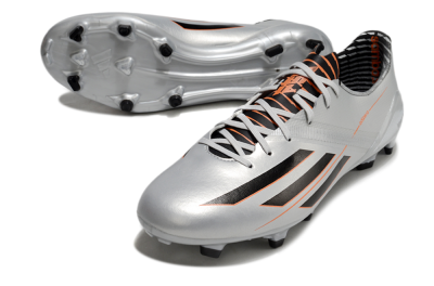 Adidas F50 Adizero FG Firm Ground Soccer Cleats - Silver/Black/Orange