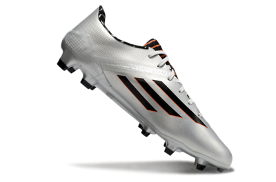 Adidas F50 Adizero FG Firm Ground Soccer Cleats - Silver/Black/Orange