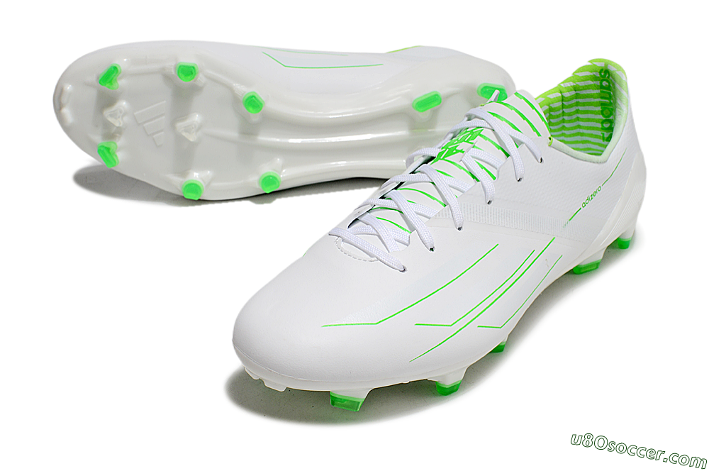 Adidas F50 Adizero FG Firm Ground Soccer Cleats - White/Green 3