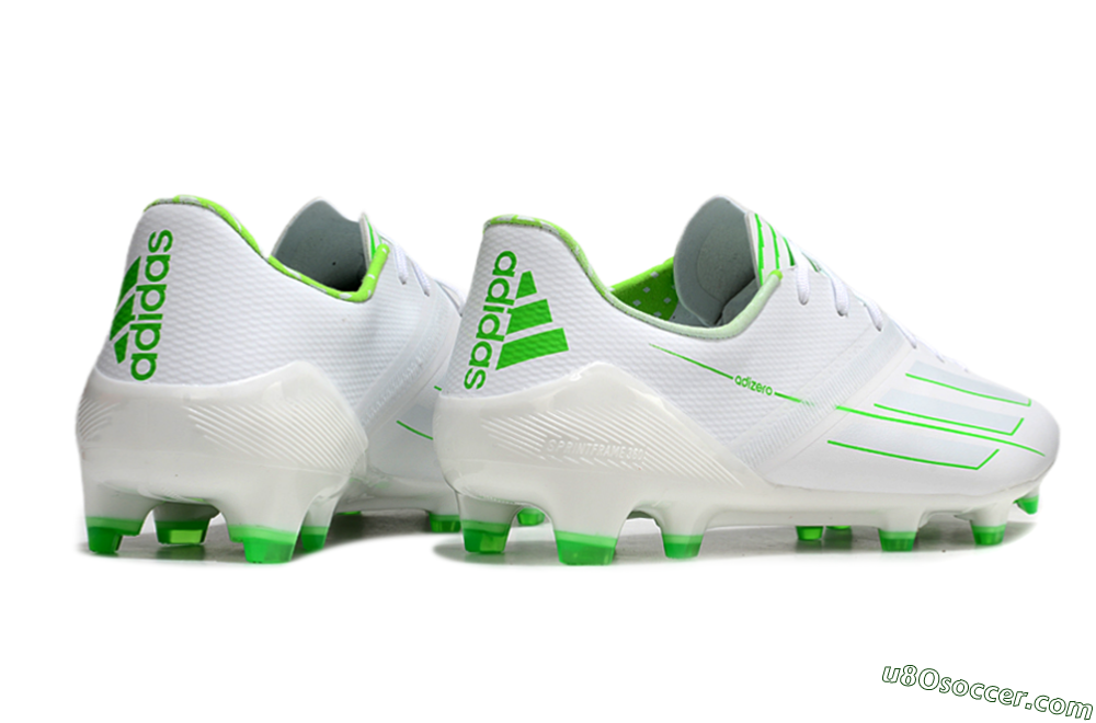 Adidas F50 Adizero FG Firm Ground Soccer Cleats - White/Green 6