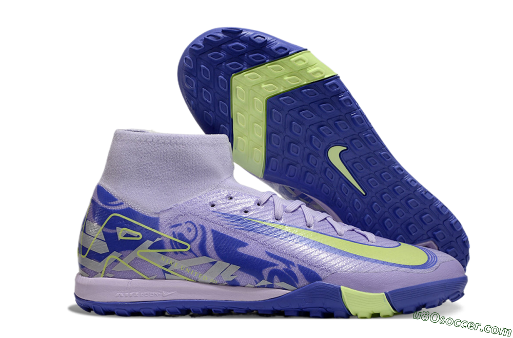 Nike Air Zoom Mercurial Superfly 10 Elite TF Artificial Turf Soccer Shoes - Purple/Yellow/White 1