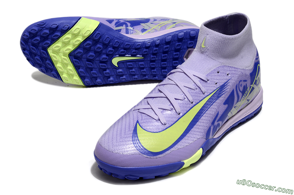 Nike Air Zoom Mercurial Superfly 10 Elite TF Artificial Turf Soccer Shoes - Purple/Yellow/White 3