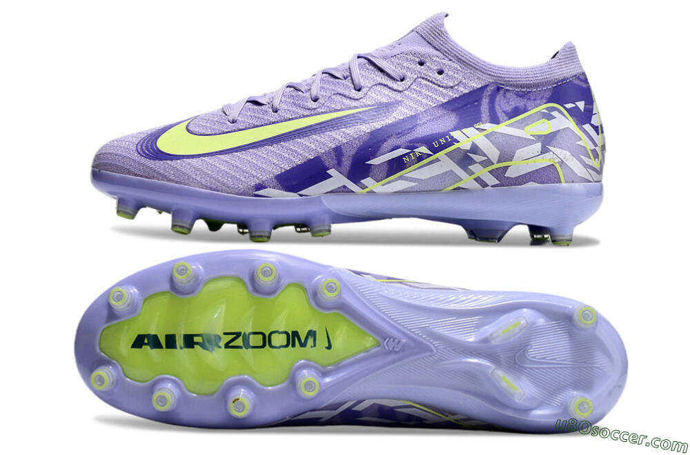 Nike Air Zoom Mercurial Vapor 16 Elite AG Artificial Grass Soccer Cleats - Purple/Yellow/Blue 7