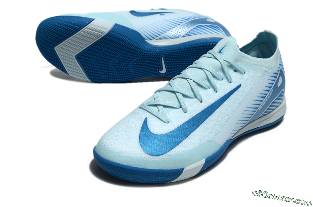 Nike Air Zoom Mercurial Vapor 16 Elite IC Indoor & Futsal Soccer Shoes - Jade/Blue/White 3