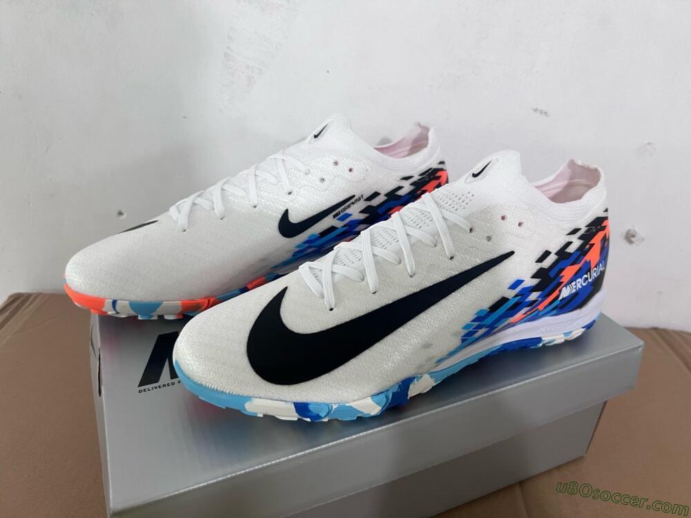 Nike Air Zoom Mercurial Vapor 16 Elite TF Artificial Turf Soccer Shoes - White/Blue/Orange