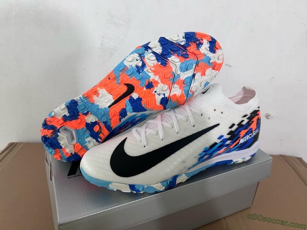 Nike Air Zoom Mercurial Vapor 16 Elite TF Artificial Turf Soccer Shoes - White/Blue/Orange