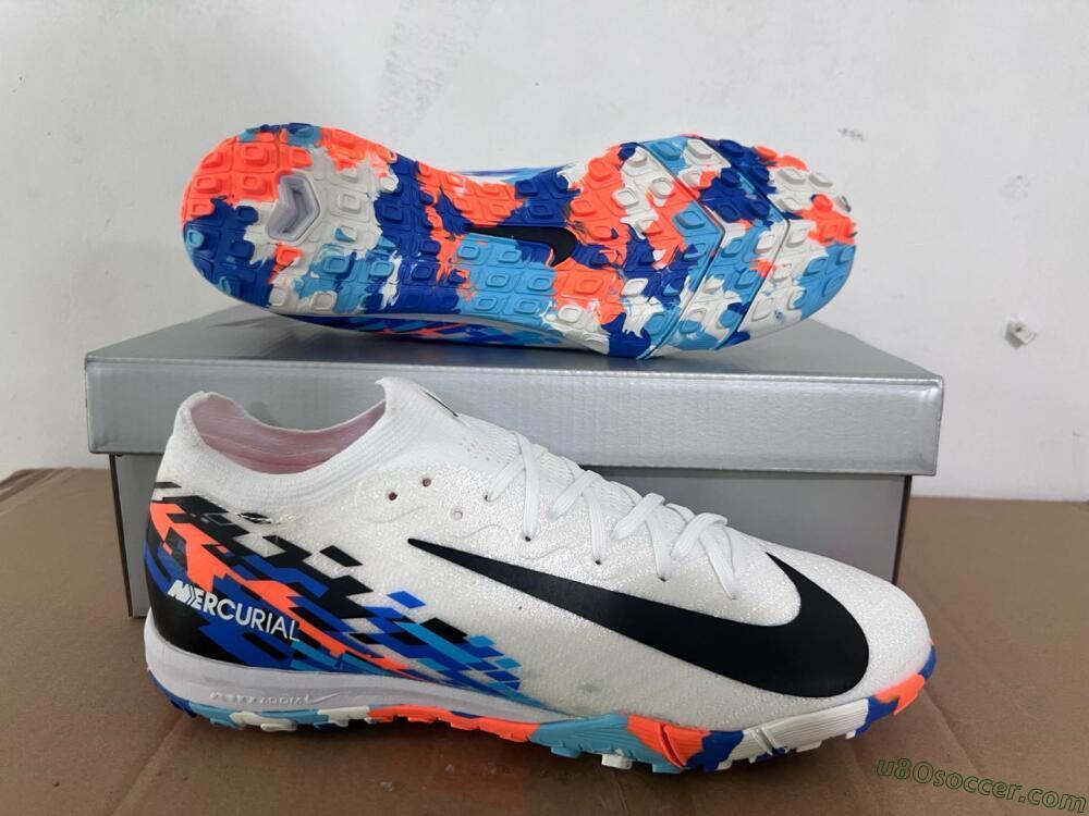 Nike Air Zoom Mercurial Vapor 16 Elite TF Artificial Turf Soccer Shoes - White/Blue/Orange
