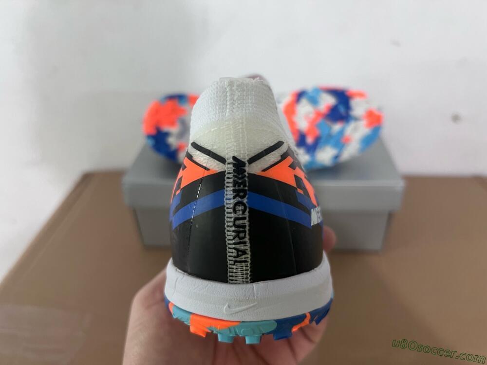 Nike Air Zoom Mercurial Vapor 16 Elite TF Artificial Turf Soccer Shoes - White/Blue/Orange