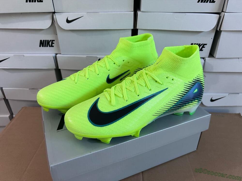 Nike Air Zoom Mercurial Superfly 10 Elite FG Firm Ground Soccer Cleats - Yellow/Black/Blue