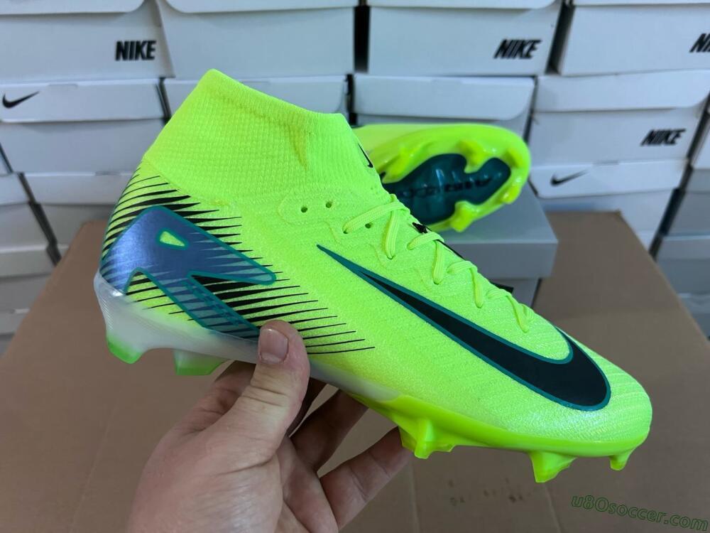 Nike Air Zoom Mercurial Superfly 10 Elite FG Firm Ground Soccer Cleats - Yellow/Black/Blue