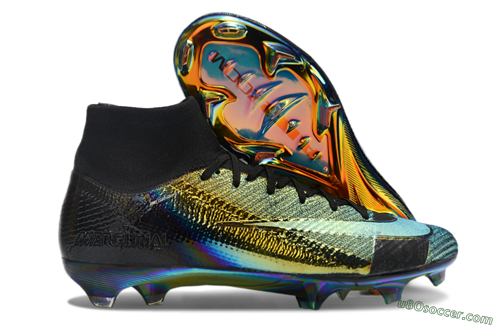 Nike Air Zoom Mercurial Superfly 10 Elite FG Firm Ground Soccer Cleats - Laser/Black/Gold 1