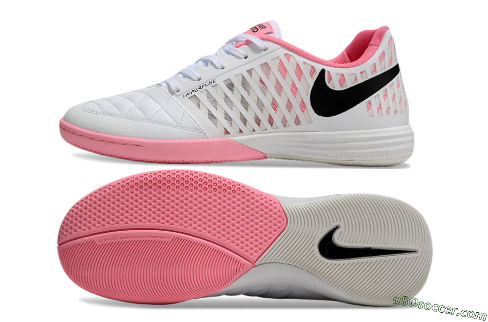 Nike Lunar Gato 2 IC Indoor & Futsal Soccer Shoes - White/Pink/Black 0