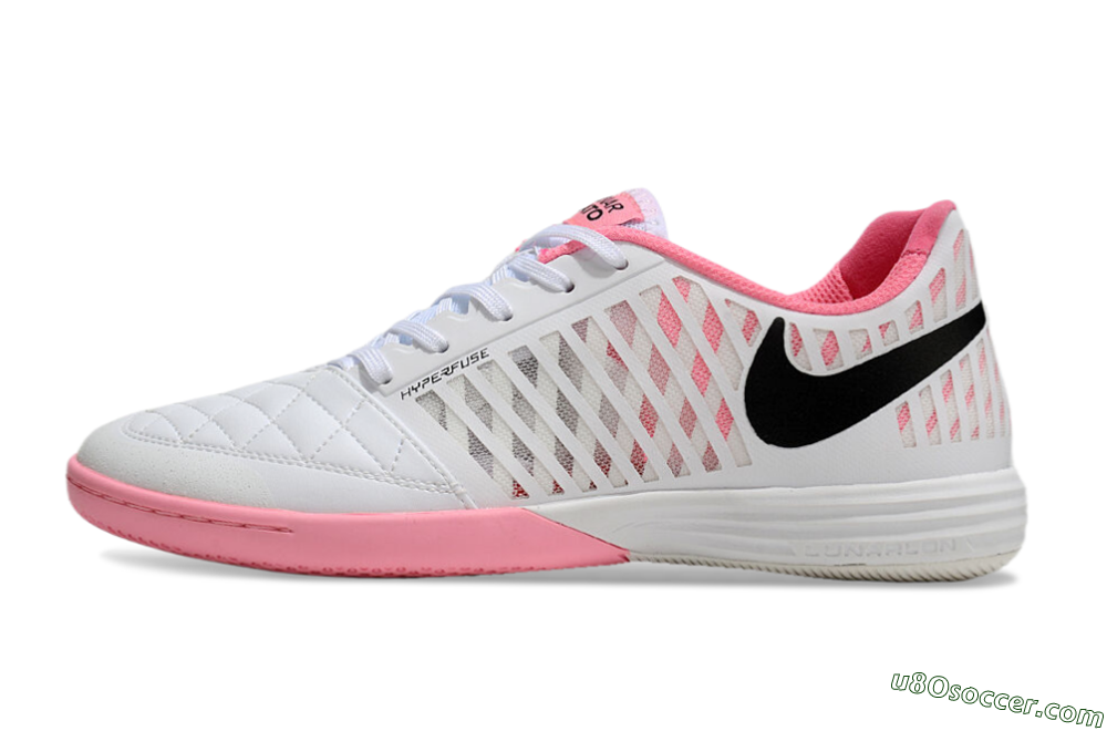 Nike Lunar Gato 2 IC Indoor & Futsal Soccer Shoes - White/Pink/Black 2