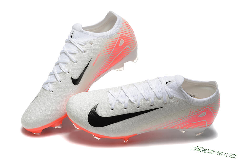 Nike Air Zoom Mercurial Vapor 16 Elite FG Firm Ground Soccer Cleats - White/Black/Pink 6