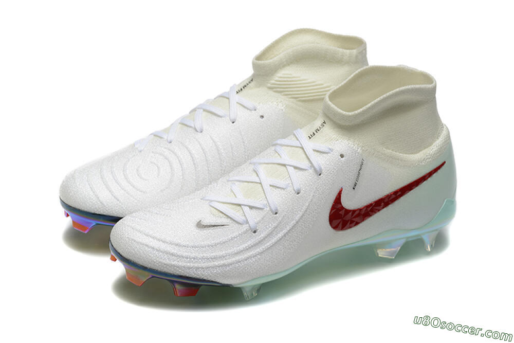 Nike Phantom Luna Elite NU FG Firm Ground Soccer Cleats - White/Red/Jade 5
