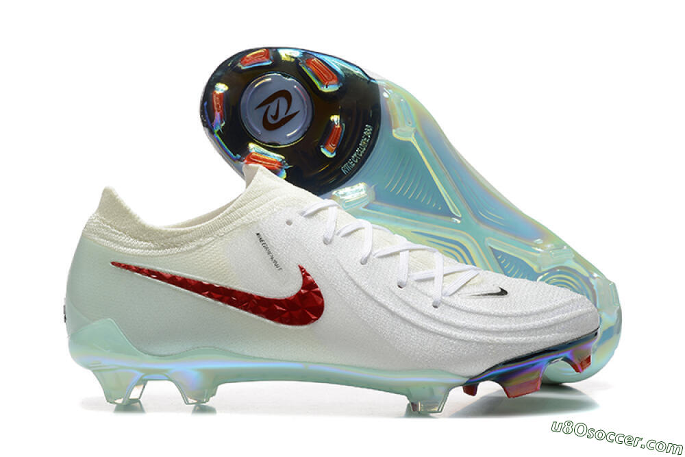 Nike Phantom Luna Elite FG Firm Ground Soccer Cleats - White/Red/Jade 1