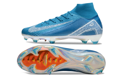 Nike Air Zoom Mercurial Superfly 10 Elite FG Firm Ground Soccer Cleats - Blue/White/Gold