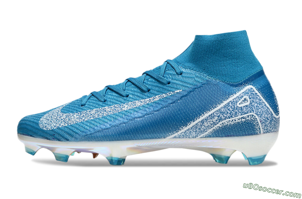 Nike Air Zoom Mercurial Superfly 10 Elite FG Firm Ground Soccer Cleats - Blue/White/Gold 2