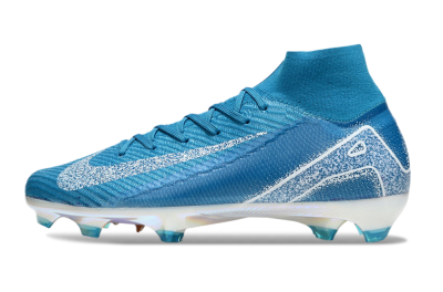 Nike Air Zoom Mercurial Superfly 10 Elite FG Firm Ground Soccer Cleats - Blue/White/Gold