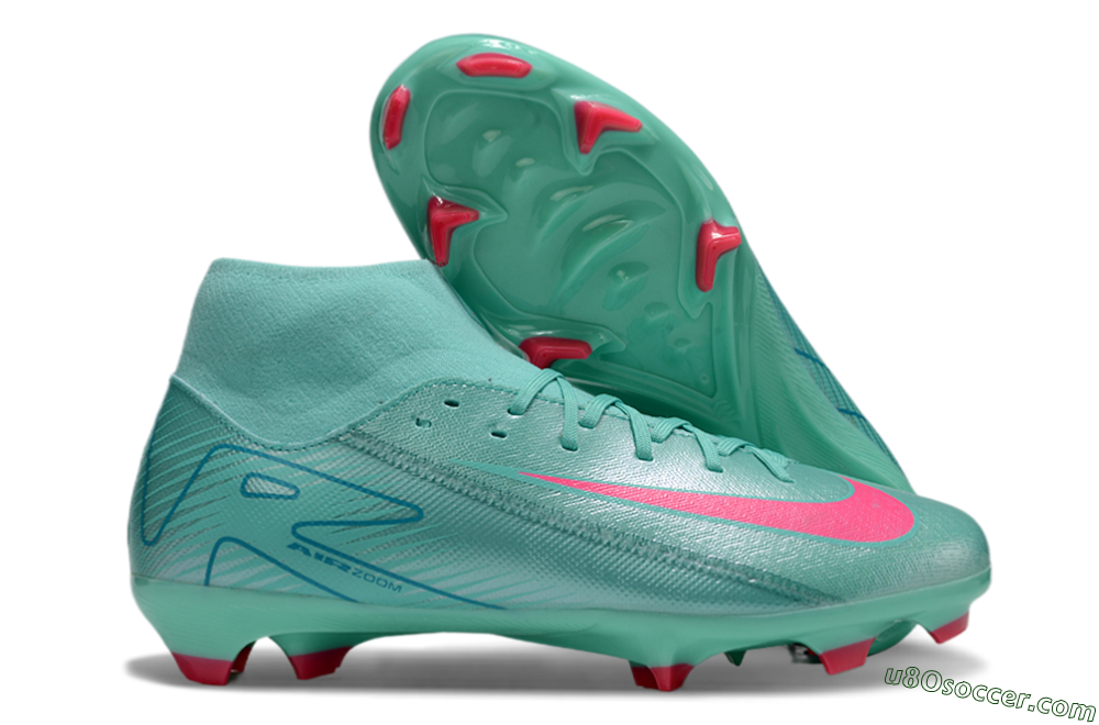 Nike Air Zoom Mercurial Superfly 10 Elite FG Firm Ground Soccer Cleats - Jade/Pink/Blue 1