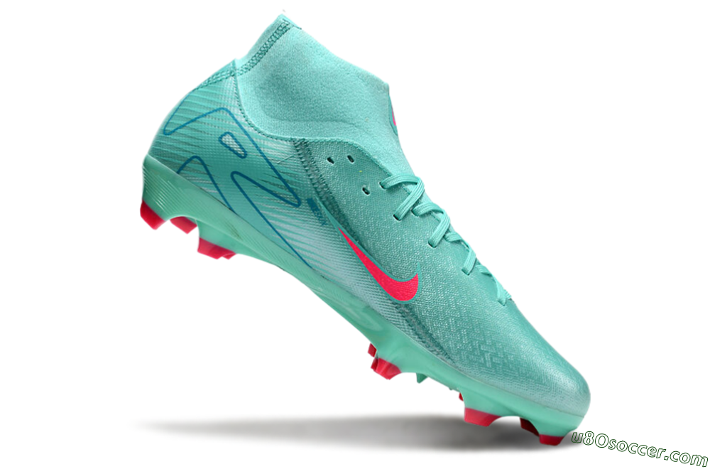 Nike Air Zoom Mercurial Superfly 10 Elite FG Firm Ground Soccer Cleats - Jade/Pink/Blue 4