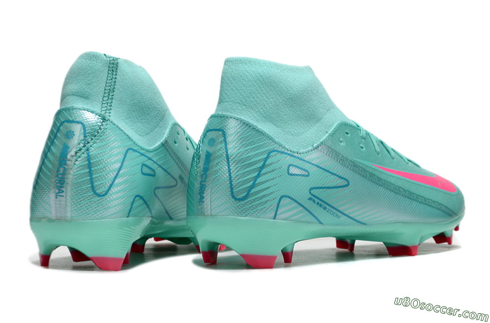 Nike Air Zoom Mercurial Superfly 10 Elite FG Firm Ground Soccer Cleats - Jade/Pink/Blue 6