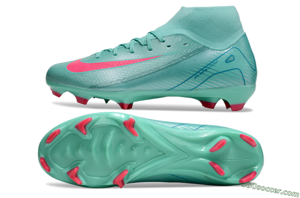 Nike Air Zoom Mercurial Superfly 10 Elite FG Firm Ground Soccer Cleats - Jade/Pink/Blue 0