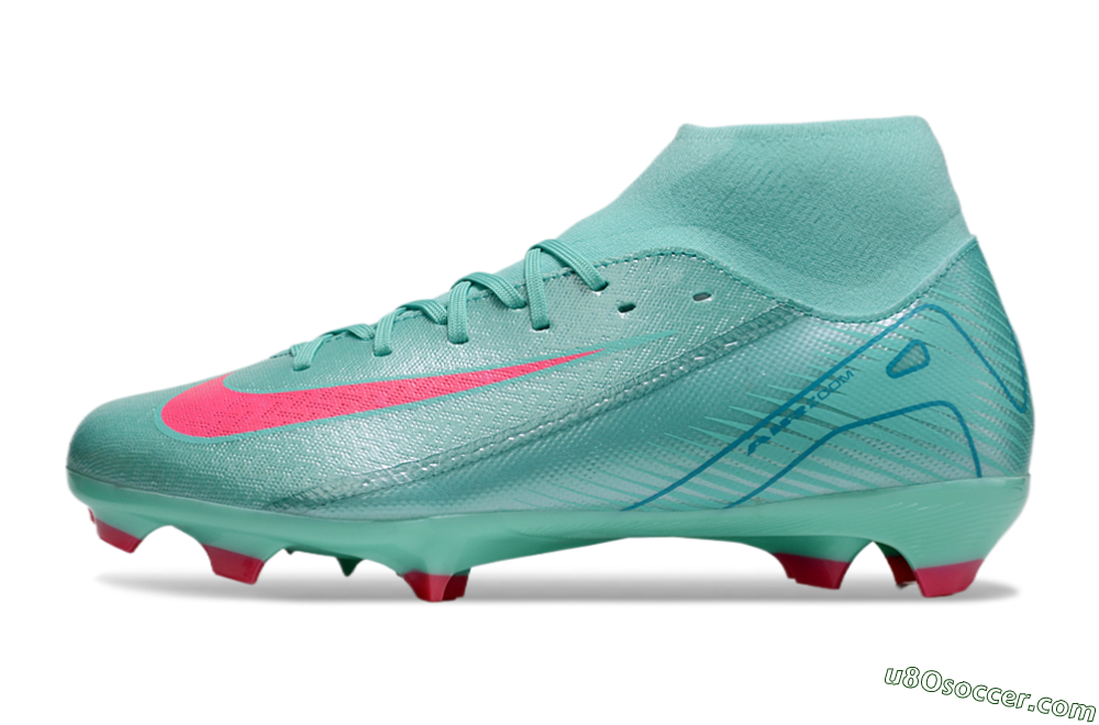Nike Air Zoom Mercurial Superfly 10 Elite FG Firm Ground Soccer Cleats - Jade/Pink/Blue 2