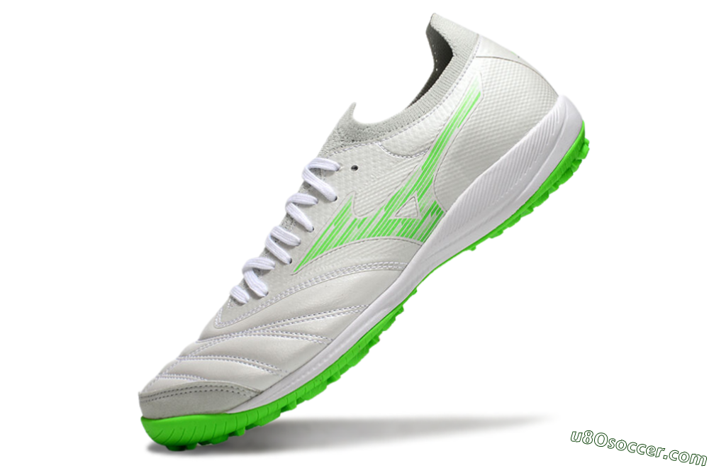 Mizuno Morelia Neo Sala M8 TF Artificial Turf Soccer Shoes - Grey/Green/White 5
